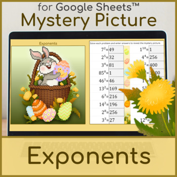 Preview of Exponents | Mystery Picture | Pixel Art Easter