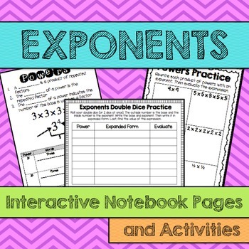 Preview of Exponents Interactive Notebook