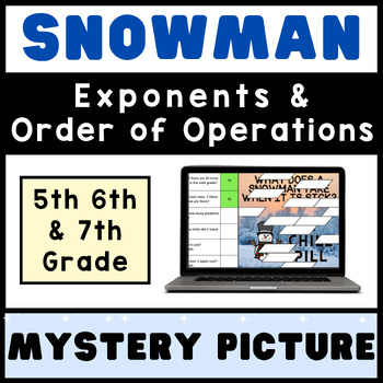 Preview of Exponents Order of Operations | Math Mystery Digital Holiday Snowman Activity