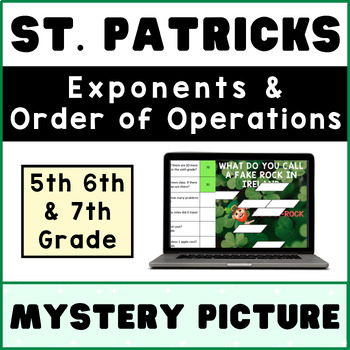 Preview of Exponents Order of Operations | St Patrick's Day | Math Mystery Digital Activity