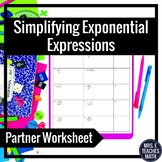 Exponents Partner Worksheet