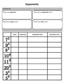 Exponents, Perfect Squares, and Roots Guided Notes