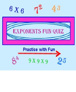 Preview of Exponents Powerpoint Fun Quiz (Revised and Self-Correcting)