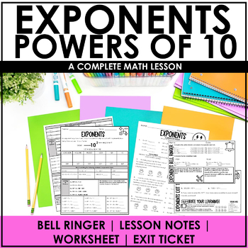 Preview of Exponents Powers of 10 Lesson | Worksheet | 5.NBT.2