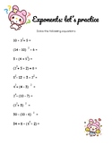 Exponents Practice with KEY