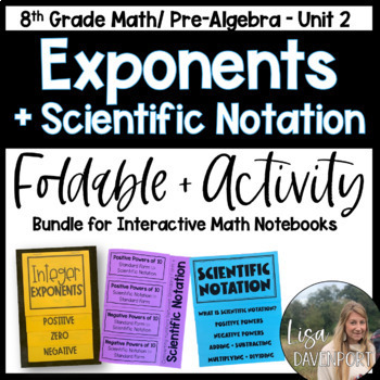 Preview of Exponents and Scientific Notation Foldables and Activities for Pre Algebra