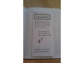 Preview of Exponents Print n' Fold (Foldable) Interactive Notebook