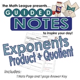 Exponents Properties: Product and Quotient Rules Guided No