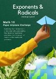 Exponents & Radicals project: Earth Month Paper planes and