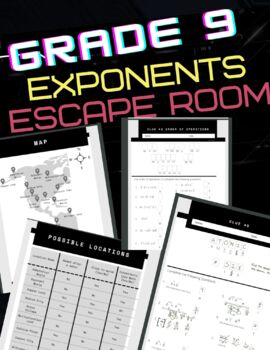 Preview of Exponents Unit Review  - Escape Room