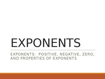 Preview of Exponents Review Game