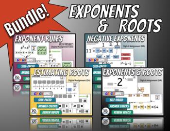 Preview of Exponents & Roots BUNDLE