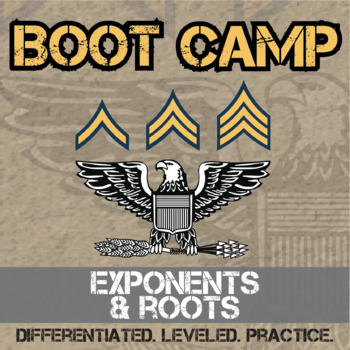 Preview of Exponents & Roots Boot Camp - Printable & Digital Practice Activity Sets