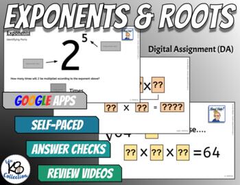 Preview of Exponents & Roots  - Digital Assignment