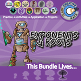 Exponents & Roots Unit Bundle - Pre-Algebra - Distance Lea