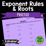 Exponents Rules and Roots Practice