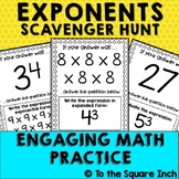 Exponents Scavenger Hunt Game | Exponents Math Center Activity