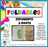 Exponents Square Roots and Cube Roots - 5 Foldables for th