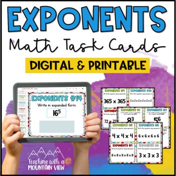 Preview of Exponents Task Cards
