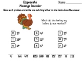 Exponents Thanksgiving Math Activity: Message Decoder