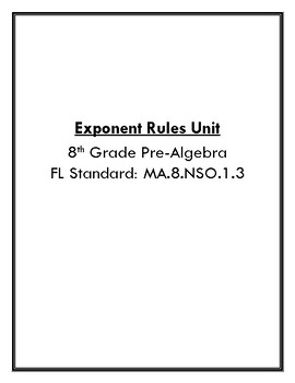 Preview of Exponents Unit - 8th Grade