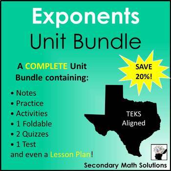 Preview of Exponents Unit Bundle - Algebra 1 Curriculum
