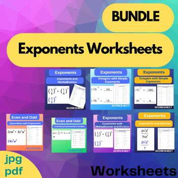 Preview of Exponents Worksheets BUNDLE