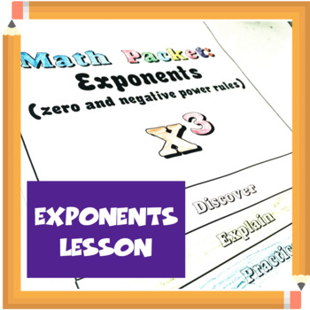 Preview of Exponents (Zero and Negative Rules) Flip Up Packet
