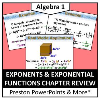 Preview of Exponents and Exponential Functions Review in a PowerPoint Presentation