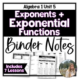 Exponents and Exponential Functions - Editable Algebra 1 B