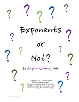 Preview of Exponents and Expressions