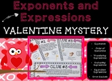 Exponents and Expressions Valentine's Day Mystery Math Activity