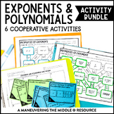 Exponents and Polynomials Activity Bundle | Properties of 