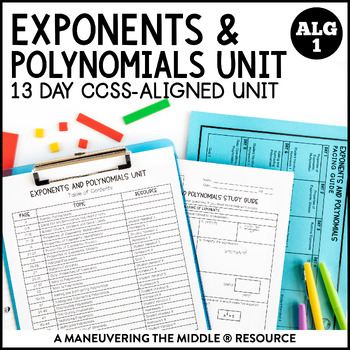 Preview of Exponents and Polynomials Unit | Properties of Exponents | Algebra 1