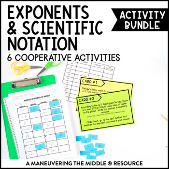 Preview of Exponents & Scientific Notation Activity Bundle | Exponent Properties Activities