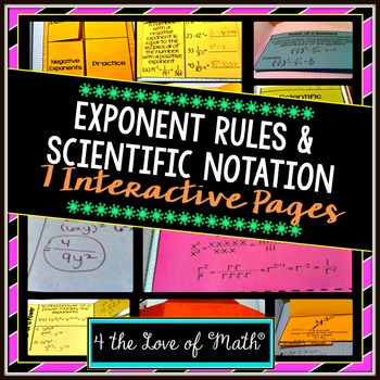 Preview of Exponent Rules and Scientific Notation Interactive Notebook Pages