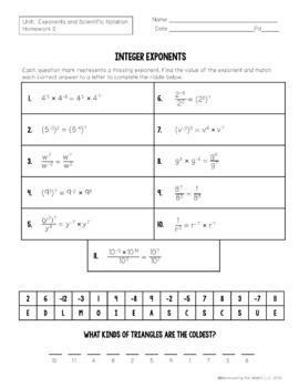 exponents and scientific notation homework 5
