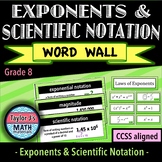 Exponents and Scientific Notation Word Wall