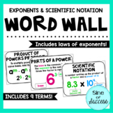 Exponents and Scientific Notation Word Wall