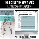 Close Reading - The History of New Year's - DIGITAL & PRINT