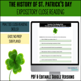 Close Reading for The History of St. Patrick's Day - DIGIT