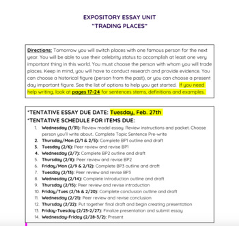 Preview of Expository Essay Bundle 2 Month Unit: Grades 6-12 (CCSS Aligned)