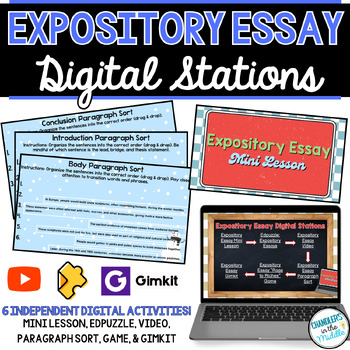 Preview of Expository Essay Digital Learning Stations | Independent Work | Intervention