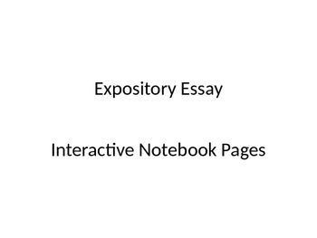 Preview of Expository Essay Interactive Notebook Pages