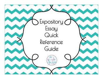 Preview of Expository Essay Quick Reference Guide to organization