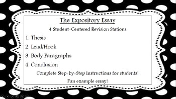 Preview of Expository Essay Revision Stations