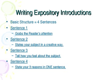The expository essay ppt