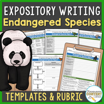 Preview of Expository/Informative Writing: Endangered Species Report + Digital