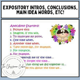 Expository Intros, Conclusions, Main Idea Words, ETC!