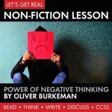 Expository, Non-Fiction Lesson on Modern Issues: The Power of Negative Thinking